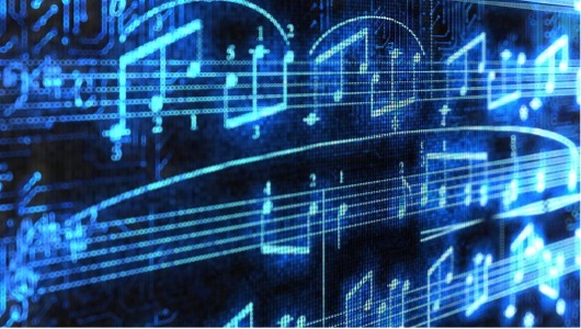 計算機螢幕上的音符