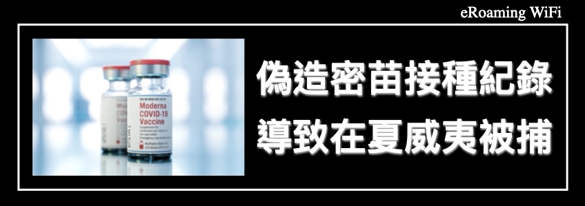 偽造密苗接種紀錄導致在夏威夷被捕