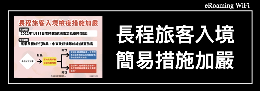 因應國際疫情嚴峻，自1月11日起，長程航班旅客於落地時採檢，檢驗結果陽性後送醫院